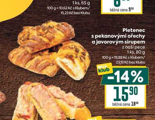 Pletenec s pekanovými ořechy a javorovým sirupem z naší pece 1ks, 80 g 