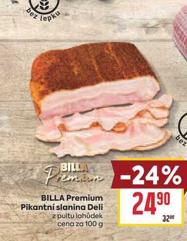BILLA Premium Pikantní slanina Deli z pultu lahůdek cena za 100 g