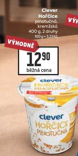 Clever Hořčice plnotučná, kremžská 400 g