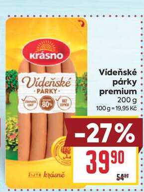 Videňské párky premium 200 g