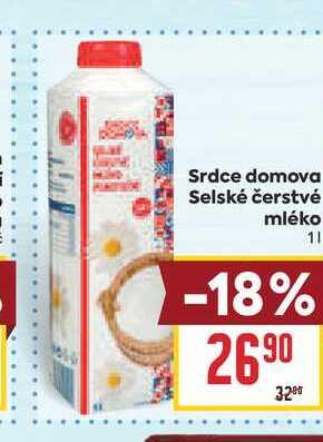 Srdce domova Selské čerstvé mléko 1l