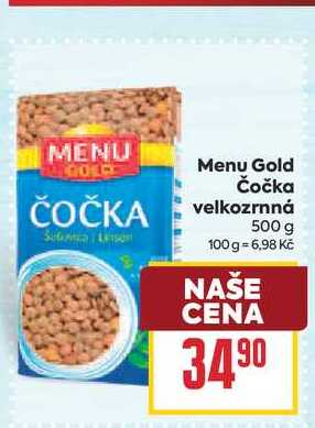 Menu Gold Čočka velkozrnná 500 g