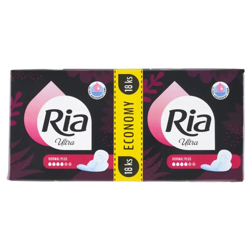 Ria Hygienické vložky Ultra Normal Plus s křidélky, 18 ks