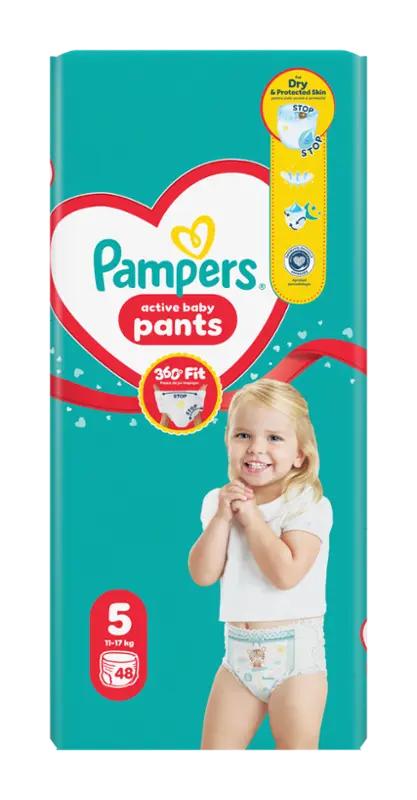 Pampers Plenkové kalhotky Active Baby, 12–17 kg, vel. 5, Jumbo-Pack, 48 ks