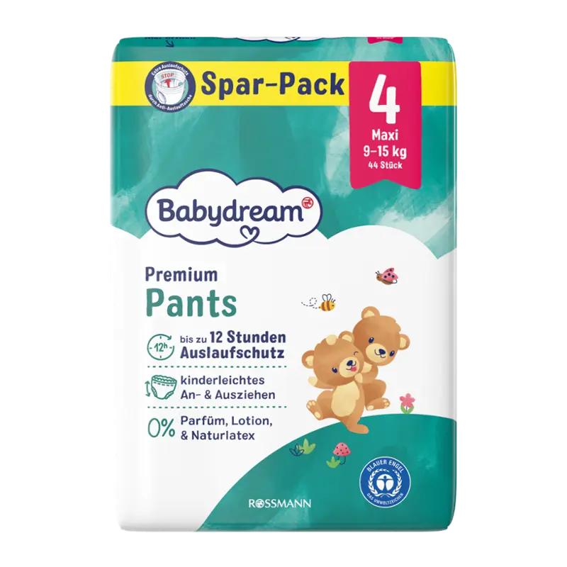 Babydream Plenkové kalhotky Premium Maxi, 9–15 kg, vel. 4, Jumbo-Pack, 44 ks