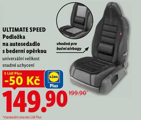 ULTIMATE SPEED Podložka na autosedadlo s bederní opěrkou 