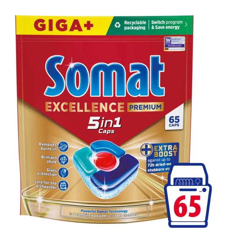 Somat Tablety do myčky Excellence Premium 5 in 1, 65 ks