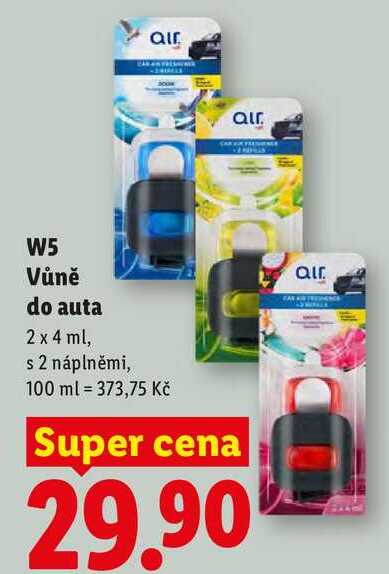 W5 Vůně do auta, 2 x 4 ml