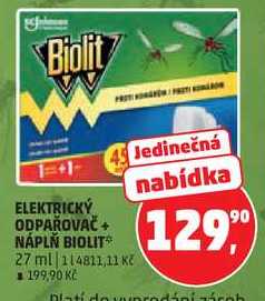 ELEKTRICKÝ ODPAŘOVAČ + NÁPLŇ BIOLIT, 27 ml