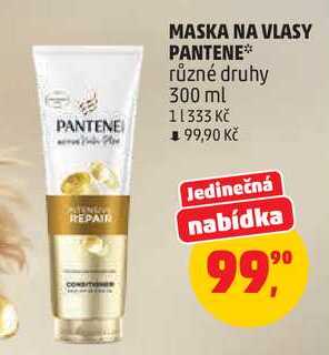 MASKA NA VLASY PANTENE různé druhy, 300 ml