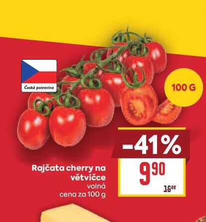 Rajčata cherry na větvičce volná cena za 100 g