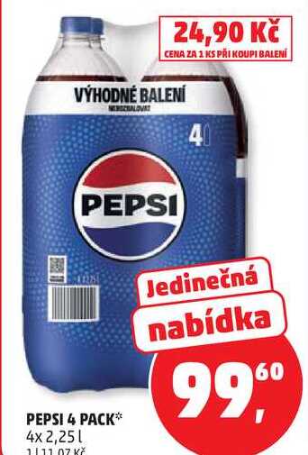 PEPSI 4 PACK, 4 x 2,25 l