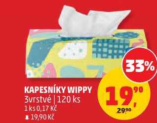 KAPESNÍKY WIPPY 3vrstvé, 120 ks