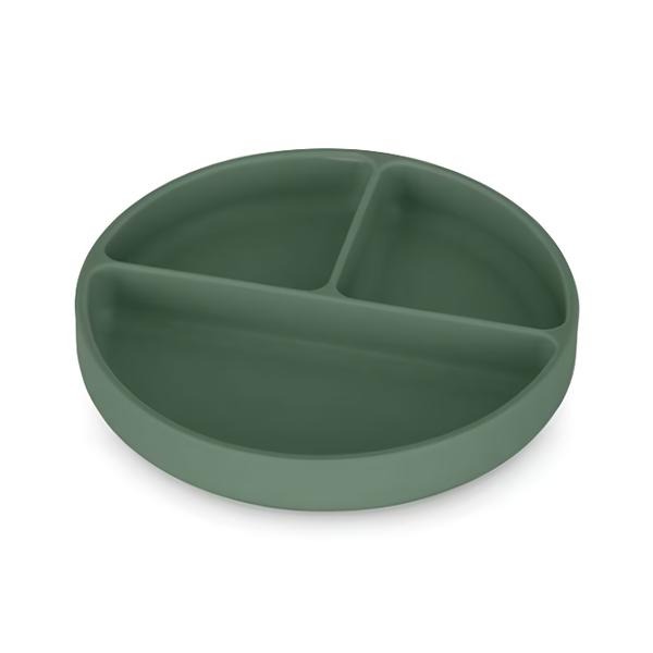 Petite&Mars Talířek silikonový dělící kulatý Take&Match Misty Green 6m+