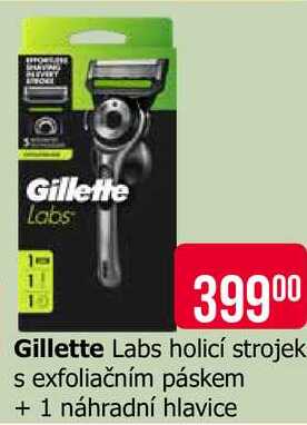 Gillette Labs holicí strojek s exfoliačním páskem + 1 náhradní hlavice 
