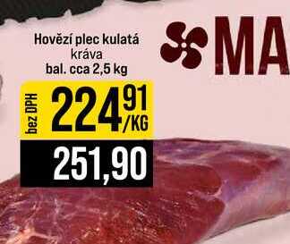 Hovězí plec kulatá kráva bal. cca 2,5 kg
