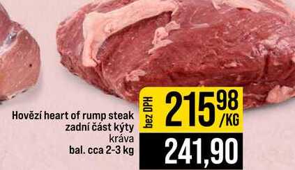 Hovězí heart of rump steak zadní část kýty kráva bal. cca 2-3 kg