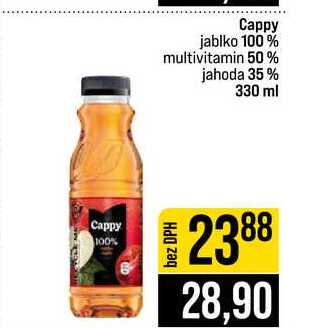 Cappy jablko 100% multivitamin 50% jahoda 35% 330 ml 