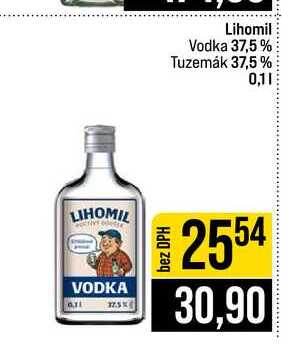 Lihomil Vodka 37,5% Tuzemák 37,5 % 0,1l