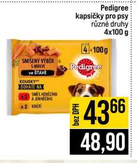 Pedigree kapsičky pro psy různé druhy 4x100 g
