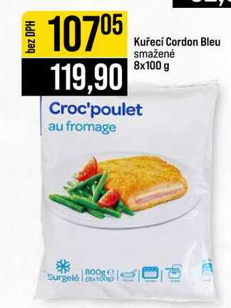 Kuřecí Cordon Bleu smažené 8x100 g