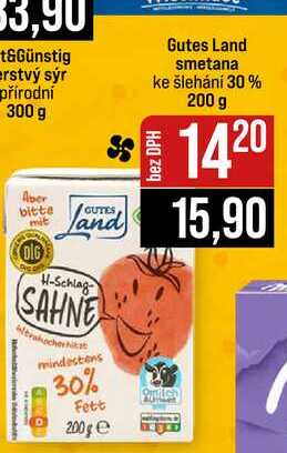 Gutes Land smetana ke šlehání 30 % 200 g 