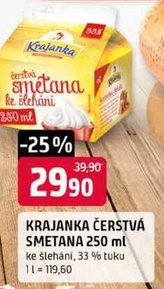 Krajanka čerstvá smetana 250ml