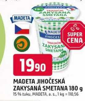MADETA JIHOČESKÁ ZAKYSANÁ SMETANA 180 g 15% tuku