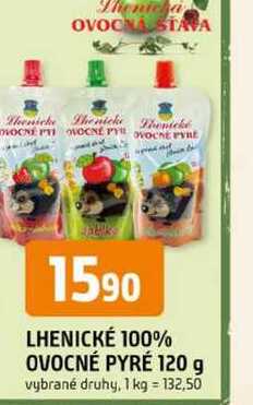 LHENICKÉ 100% OVOCNÉ PYRÉ 120 g