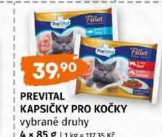 PREVITAL KAPSIČKY PRO KOČKY 4x85g