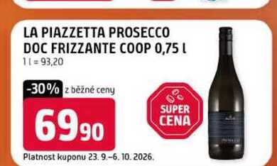 LA PIAZZETTA PROSECCO DOC FRIZZANTE COOP 0,75 L