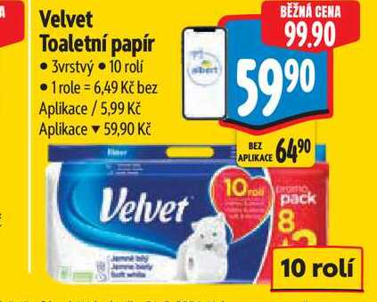 Velvet Toaletní papír 3vrstvý  10 rolí  