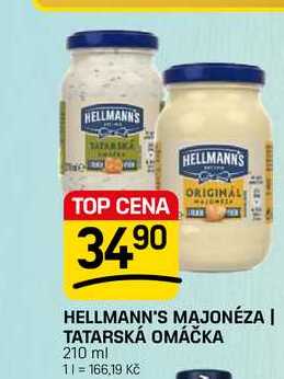 HELLMANN'S MAJONÉZA | TATARSKÁ OMÁČKA 210 ml 