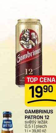 GAMBRINUS PATRON 12 světlý ležák 0,5 || plech