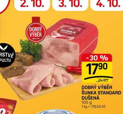 DOBRÝ VÝBĚR ŠUNKA STANDARD DUŠENÁ 100 g