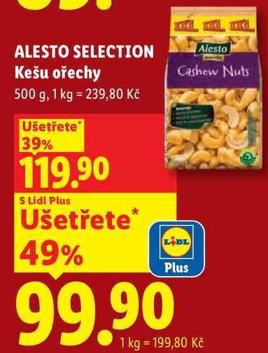 ALESTO SELECTION Kešu ořechy, 500 g