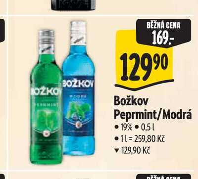 Božkov Peprmint/Modrá 0,5 l