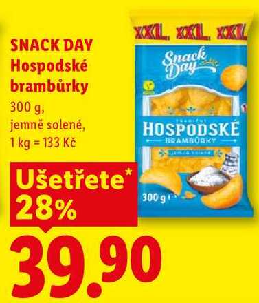 SNACK DAY Hospodské brambůrky, 300 g