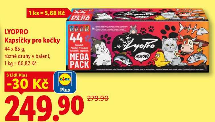 LYOPRO Kapsičky pro kočky 44 x 85 g