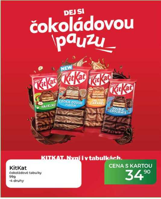 KitKat čokoládové tabulky 99g