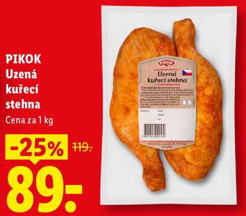 PIKOK Uzená kuřecí stehna, Cena za 1 kg