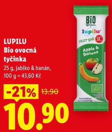 LUPILU Bio ovocná tyčinka, 25 g