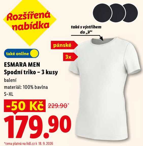 ESMARA MEN Spodní triko - 3 kusy