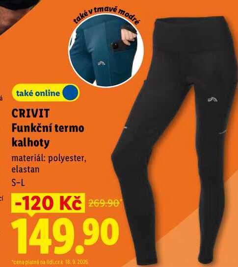CRIVIT Funkční termo kalhoty
