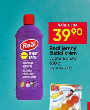 Real jemný čistící krém vybrané druhy 600 g 
