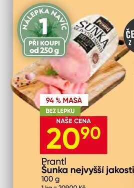 Prantl Šunka nejvyšší jakosti 100 g 
