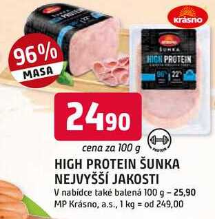 HIGH PROTEIN ŠUNKA NEJVYŠŠÍ JAKOSTI 100 g