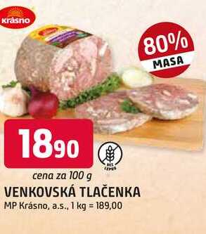 VENKOVSKÁ TLAČENKA 100g