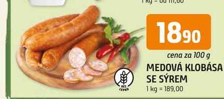 MEDOVÁ KLOBÁSA SE SÝREM 100 g