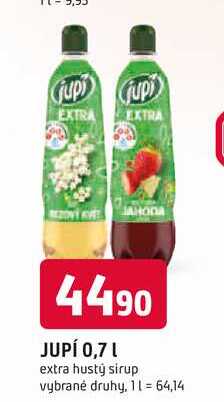 JUPÍ 0,7L extra hustý sirup vybrané druhy